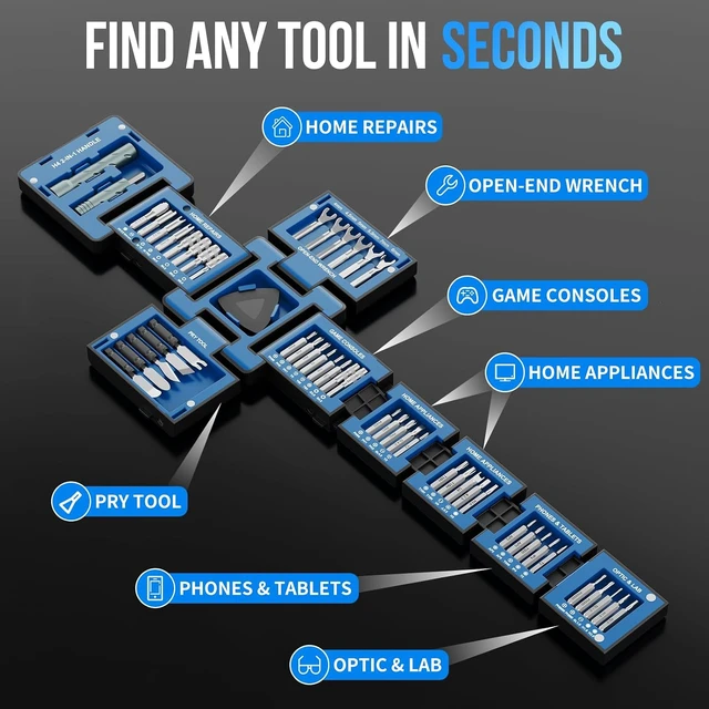 Alt view image 7 of 7 - Screw Extractor Set and 55 in 1 Mini Screwdriver Set Bundle, Damaged Screw Remover Kit with Compact Small Screwdriver Repair Tool Kit for Electronics, Laptop, Phone, Furniture, Bike and