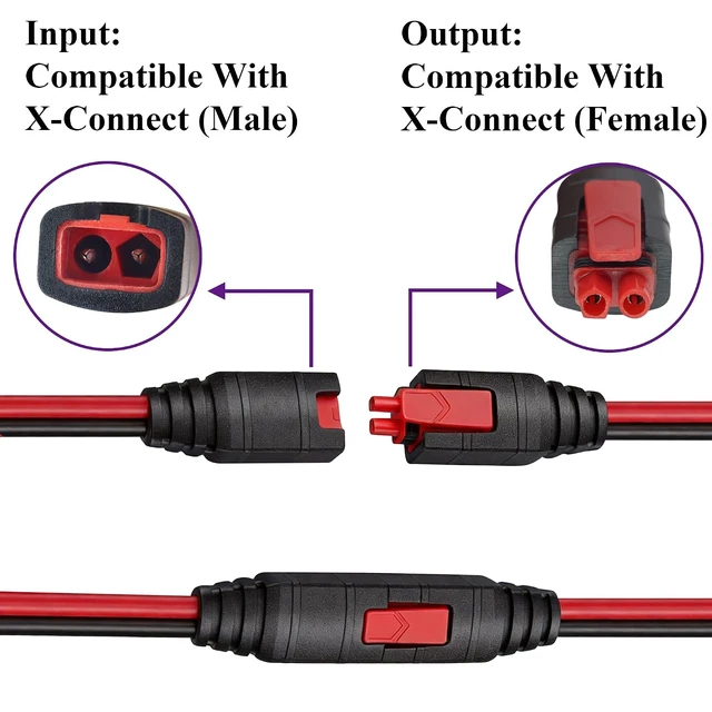 Alt view image 3 of 7 - 16AWG GC004 X-Connect fit Extension Cable Compatible with NOCO Genius Smart Battery Chargers Automotive Wires Harness - with Waterproof Back Cover for GENIUS1,GENIUS2,G1100,G3500(10FT/1Pack)