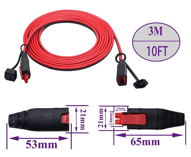Alt view image 2 of 7 - 16AWG GC004 X-Connect fit Extension Cable Compatible with NOCO Genius Smart Battery Chargers Automotive Wires Harness - with Waterproof Back Cover for GENIUS1,GENIUS2,G1100,G3500(10FT/1Pack)