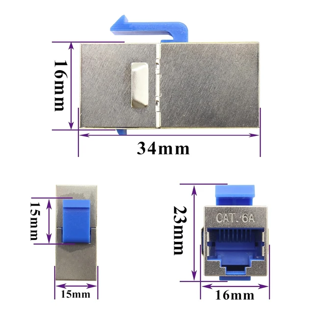 Alt view image 2 of 7 - 2Pack CAT6 Wall Plate RJ45 Keystone Ethernet Coupler(Blue/CAT6A)