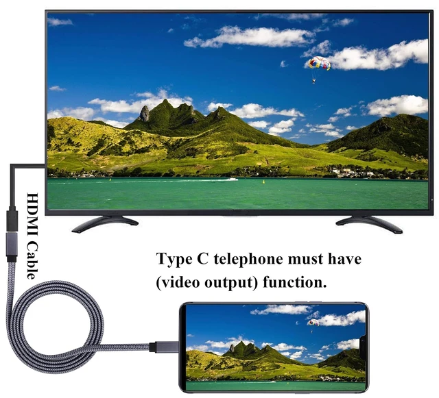 Alt view image 7 of 7 - Flat Braided Type C USB 3.1 Adapter Extender Cable 5 Gbps&2A 3.1 USB Type C Male to USB3.1 Cable Full Function Supports Charging,Data,Audio,Video Cable for Laptop&Tablet&Mobile Phone(1.5M-M/M)
