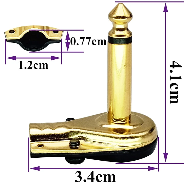 Alt view image 2 of 7 - 90 Degree 6.35MM Adapter Golden Plated Right Angle 6.35mm 1/4 Inch TS Mono Male Flat Pancake Style Plugs Connectors for Speaker,Patch Cable,Guitar.(4 Pack)