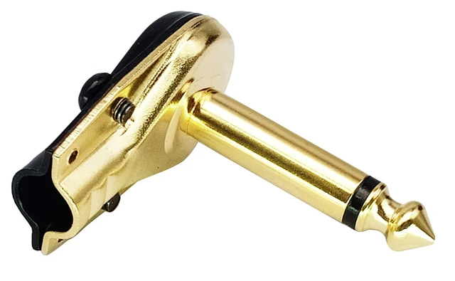 Alt view image 3 of 7 - 90 Degree 6.35MM Adapter Golden Plated Right Angle 6.35mm 1/4 Inch TS Mono Male Flat Pancake Style Plugs Connectors for Speaker,Patch Cable,Guitar.(4 Pack)