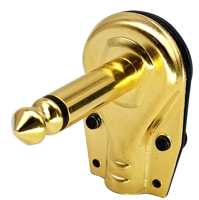 Alt view image 6 of 7 - 90 Degree 6.35MM Adapter Golden Plated Right Angle 6.35mm 1/4 Inch TS Mono Male Flat Pancake Style Plugs Connectors for Speaker,Patch Cable,Guitar.(4 Pack)