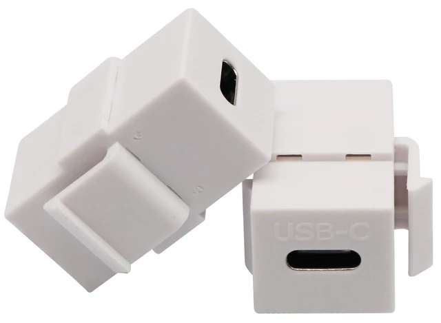 Alt view image 4 of 7 - USB C Keystone Jack Adapter USB 3.1 Type-C Female to Female Keystone Insert Socket Coupler Adapter for Wall Plate Outlet Panel (White/2 Pack)