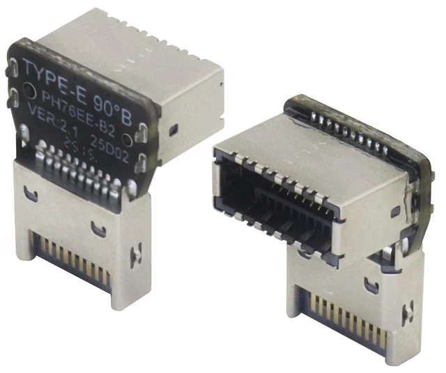 Alt view image 2 of 7 - 2Pack 90 Degree USB 3.2 Front Panel Internal Connector Down-Right Angle Type-E USB 3.1 Female to Male Front Panel Socket Adapter for Type-E Motherboard Extension Data Adapter(Type-E/Down)