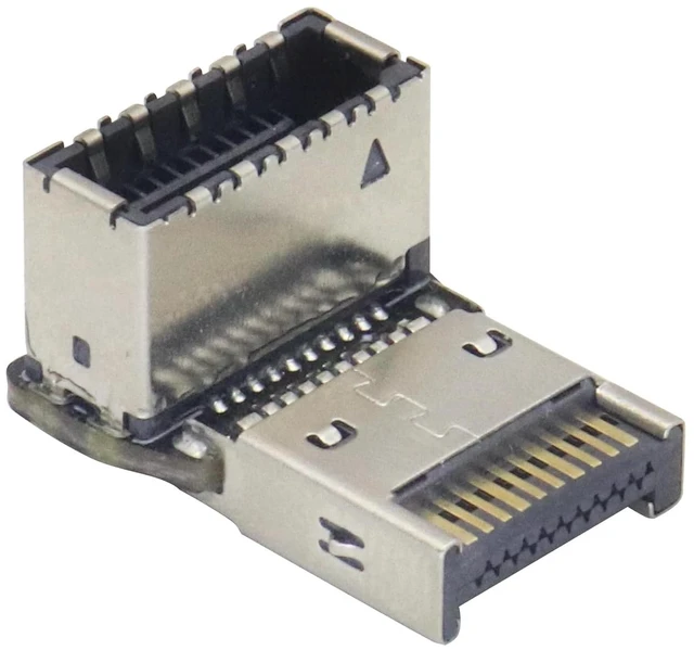 Main image of 1Pack 90 Degree USB 3.2 Front Panel Internal Connector Down-Right Angle Type-E USB 3.1 Female to Male Front Panel Socket Adapter for Type-E Motherboard Extension Data Adapter(Type-E/Down)