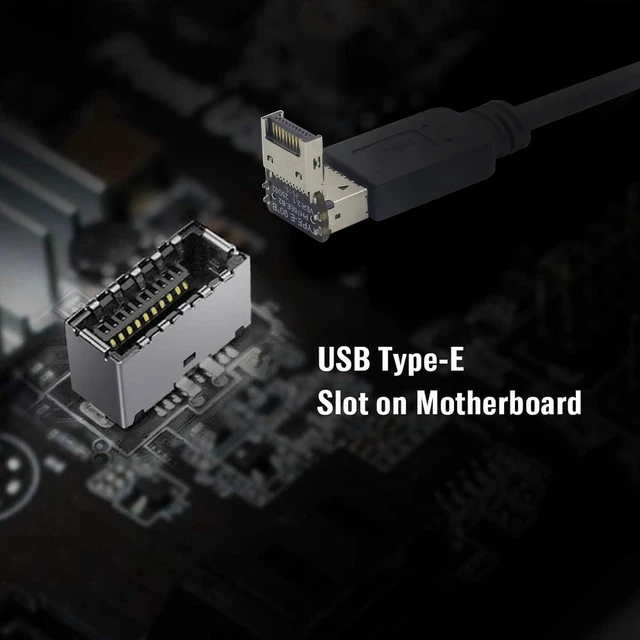 Alt view image 7 of 7 - 2Pack 90 Degree USB 3.2 Front Panel Internal Connector Down-Right Angle Type-E USB 3.1 Female to Male Front Panel Socket Adapter for Type-E Motherboard Extension Data Adapter(Type-E/Down)