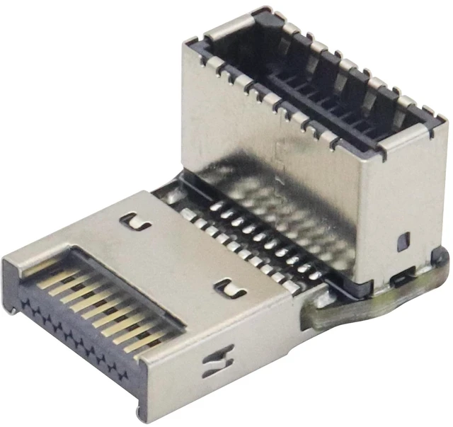 Main image of 1Pack 90 Degree Type-E USB 3.1 Front Panel Header Adapter - Up-Right Angle USB 3.1 Type-E Male to Female Front Panel Internal Power Connector for Motherboard
