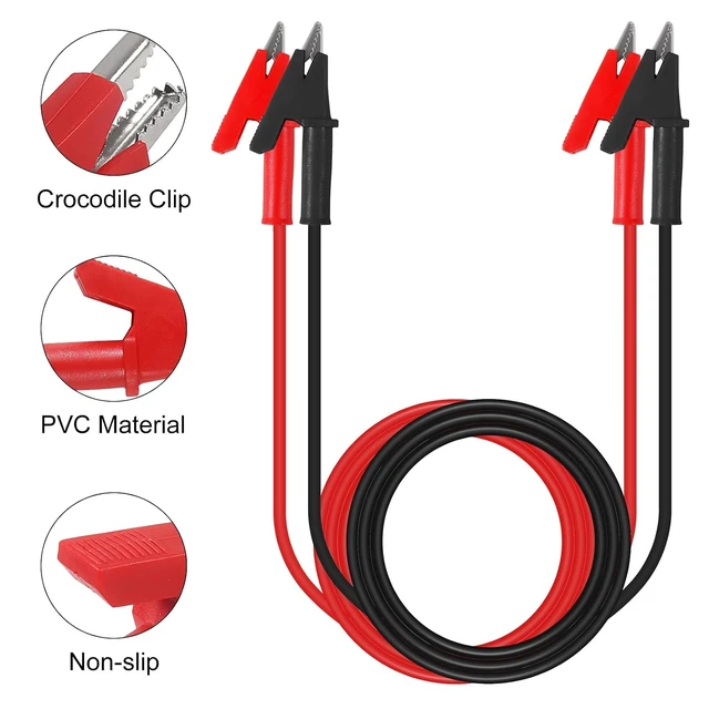 Alt view image 4 of 7 - 6PCS Dual-Ended Alligator Clip Test Leads,15A Test Lead Wire Cable with Insulators Clips,Test Flexible Cable with Protective Jack Copper Clamps for Electrical Testing 3.3 ft/1m