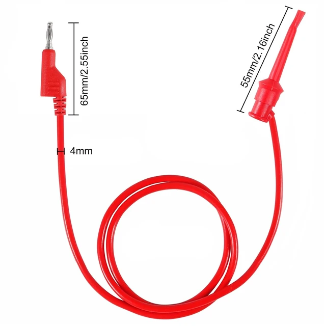 Alt view image 3 of 7 - 10PCS Multimeter Test Lead Set Stackable Banana Plug to Test Hook Wire Cable Kit with Protective, Flexible Wire Leads 3.3Ft/1M