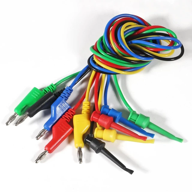 Alt view image 7 of 7 - 10PCS Multimeter Test Lead Set Stackable Banana Plug to Test Hook Wire Cable Kit with Protective, Flexible Wire Leads 3.3Ft/1M