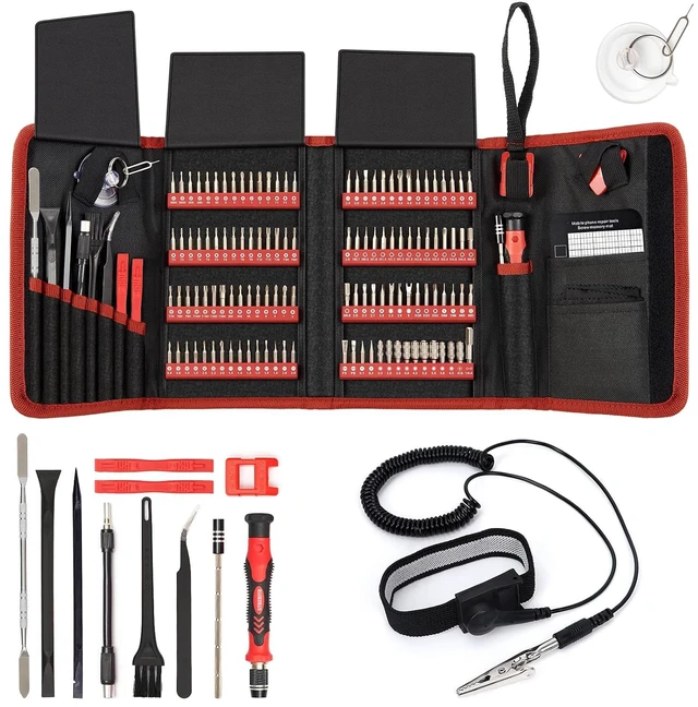 Main image of Precision Screwdriver Set 142-Piece + Anti Static Wrist Strap Bundle, Electronics Repair Toolkit for iPhone, MacBook, Computer, Laptop, PC, Tablet, PS4, Xbox, Nintendo, Game Console