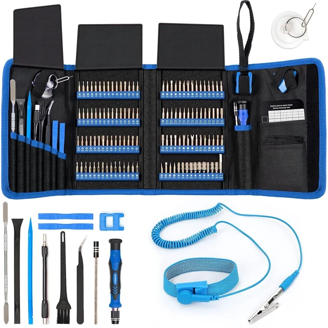 Main image of Precision Screwdriver Set 142-Piece + Anti Static Wrist Strap Bundle, Electronics Repair Toolkit for iPhone, MacBook, Computer, Laptop, PC, Tablet, PS4, Xbox, Nintendo, Game Console