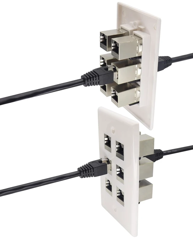 Alt view image 4 of 7 - CAT6A RJ45 Keystone Coupler Shielded, RJ45 Keystone Jack Inline Coupler Female to Female 10Gbps Cat6-A Inline Keystone Jacks for Wall Plate & Patch Panel, Ethernet Coupler (6-Pack/CAT6A)