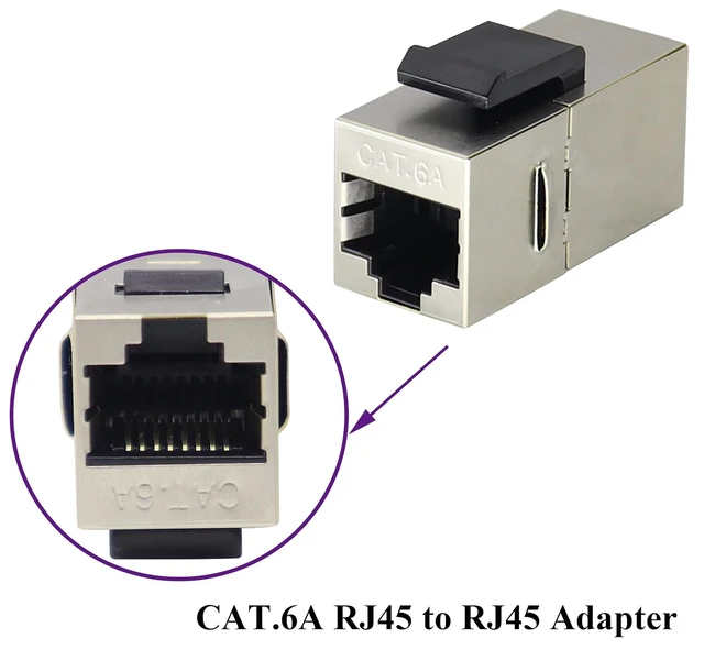 Alt view image 3 of 7 - CAT6A RJ45 Keystone Coupler Shielded, RJ45 Keystone Jack Inline Coupler Female to Female 10Gbps Cat6-A Inline Keystone Jacks for Wall Plate & Patch Panel, Ethernet Coupler (6-Pack/CAT6A)