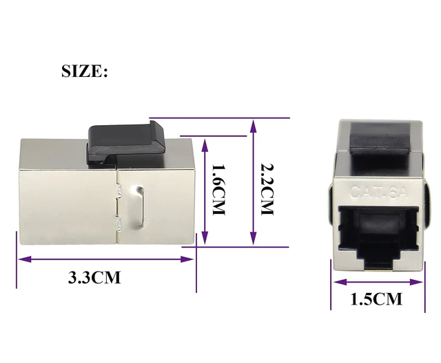 Alt view image 2 of 7 - CAT6A RJ45 Keystone Coupler Shielded, RJ45 Keystone Jack Inline Coupler Female to Female 10Gbps Cat6-A Inline Keystone Jacks for Wall Plate & Patch Panel, Ethernet Coupler (6-Pack/CAT6A)
