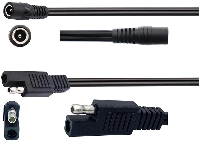 Alt view image 3 of 7 - DC to SAE Connectors Cable SAE Plug to DC 5.5mm x 2.1mm Female Adapters Cables for RV Solar Panel Solar Battery Panels Connect Cables(30cm/12inch)