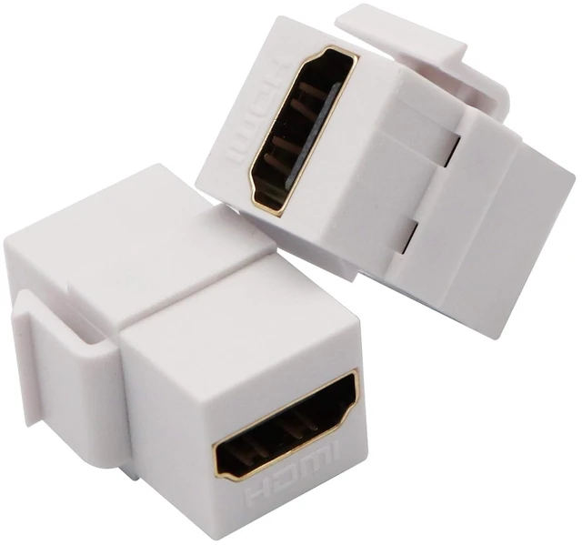 Alt view image 4 of 7 - HDMI Keystone Coupler, Gold Plated HDMI Keystone Jack Insert Female to Female 3D 4K Coupler Adapter for Wall Plate (White/5 Pack)