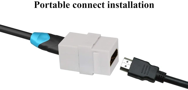 Alt view image 5 of 7 - HDMI Keystone Coupler, Gold Plated HDMI Keystone Jack Insert Female to Female 3D 4K Coupler Adapter for Wall Plate (White/5 Pack)