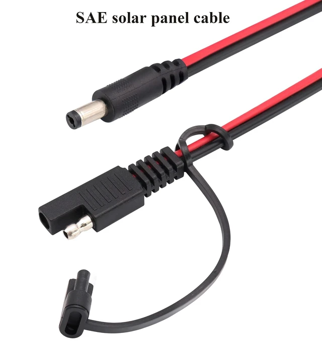 Alt view image 4 of 7 - DC to SAE Connectors Cable SAE Plug to DC 5.5mm x 2.1mm Male Adapters Cables for Automotive RV Solar Panel Solar Battery Panels Connect Cables(0.5/1.5ft-2pack)