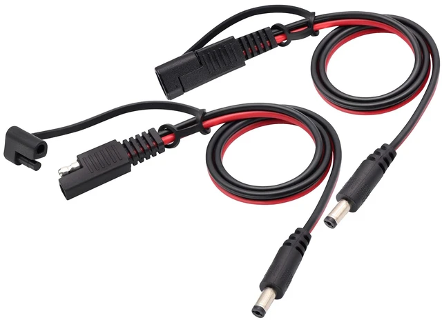 Main image of DC to SAE Connectors Cable SAE Plug to DC 5.5mm x 2.1mm Male Adapters Cables for Automotive RV Solar Panel Solar Battery Panels Connect Cables(0.5/1.5ft-2pack)
