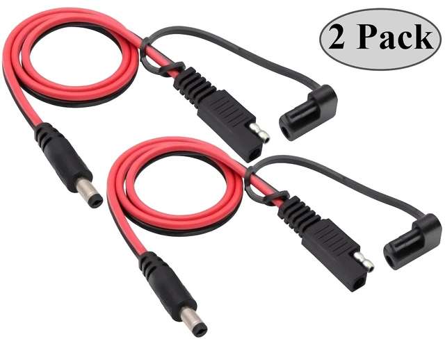 Alt view image 5 of 7 - DC to SAE Connectors Cable SAE Plug to DC 5.5mm x 2.1mm Male Adapters Cables for Automotive RV Solar Panel Solar Battery Panels Connect Cables(0.5/1.5ft-2pack)