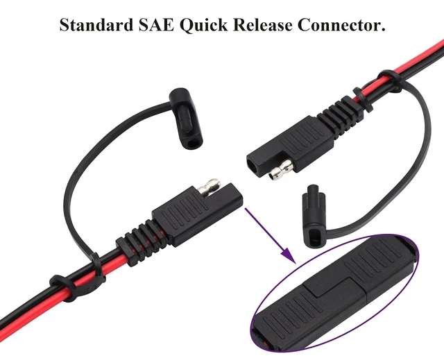 Alt view image 6 of 7 - DC to SAE Connectors Cable SAE Plug to DC 5.5mm x 2.1mm Male Adapters Cables for Automotive RV Solar Panel Solar Battery Panels Connect Cables(0.5/1.5ft-2pack)