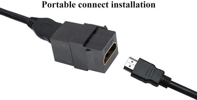 Alt view image 5 of 7 - HDMI Keystone Coupler, Gold Plated HDMI Keystone Jack Insert Female to Female 3D 4K Coupler Adapter for Wall Plate (Black/2 Pack)