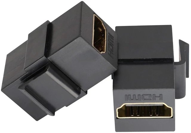 Alt view image 4 of 7 - HDMI Keystone Coupler, Gold Plated HDMI Keystone Jack Insert Female to Female 3D 4K Coupler Adapter for Wall Plate (Black/2 Pack)