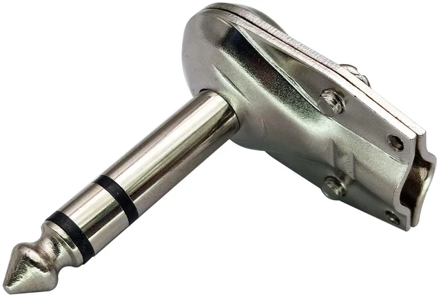 Alt view image 3 of 7 - Right Angle 6.35MM Adapter Golden Plated 90 Degree 3 Pole 6.35mm 1/4 Inch Stereo TRS Male Flat Pancake Style Plugs Connectors for Speaker,Patch Cable,Guitar(4 Pack/3 Pole)