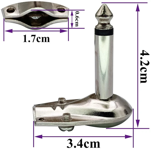 Alt view image 2 of 7 - 90 Degree 6.35MM Adapter Golden Plated Right Angle 6.35mm 1/4 Inch TS Mono Male Flat Pancake Style Plugs Connectors for Speaker,Patch Cable,Guitar.(4 Pack/2 Pole)