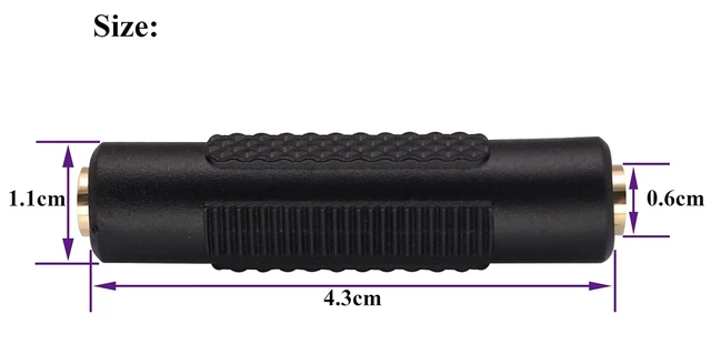Alt view image 2 of 7 - 3.5mm Headphone Adapter, 4 Poles 1/8'' Female to Female Aux TRRS Stereo Audio Connector for Earphone, Headset, Smartphone, Laptop, Tablets, MP3 Player (2Pack)