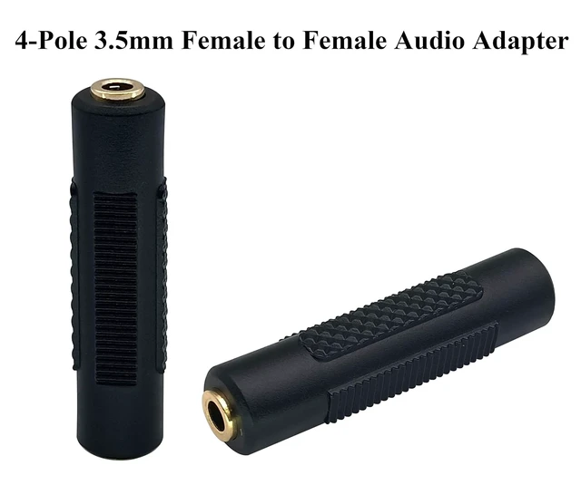 Alt view image 3 of 7 - 3.5mm Headphone Adapter, 4 Poles 1/8'' Female to Female Aux TRRS Stereo Audio Connector for Earphone, Headset, Smartphone, Laptop, Tablets, MP3 Player (2Pack)