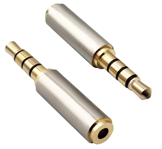 Main image of 3.5mm Headphone Adapter 4-Pole Male to 2.5mm Female Jack Stereo Audio Converter Metal Shell for Headset, Earphone, Microphone (2 Pack-2.5 to 3.5mm F/M)
