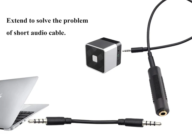 Alt view image 6 of 7 - 3.5mm Headphone Adapter, 4 Poles 1/8'' Female to Female Aux TRRS Stereo Audio Connector for Earphone, Headset, Smartphone, Laptop, Tablets, MP3 Player (2Pack)