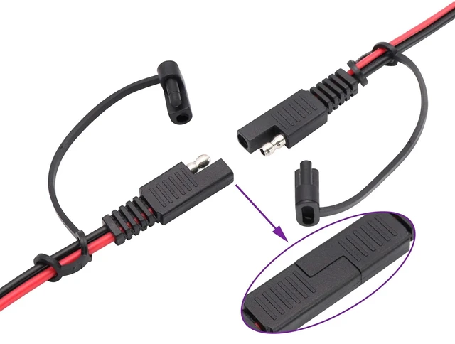 Alt view image 6 of 7 - SAE to Cigarette Lighter Cable,16AWG 12V Cigarette Lighter Male Plug to SAE 2 Pin Quick Release Disconnect Connector Plug Adapter Extension Charging Cable with Fuse(2.4m/7.8ft-M)