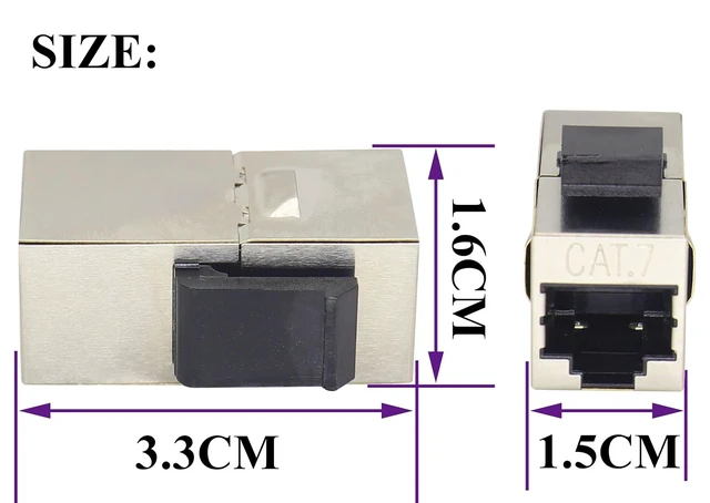 Alt view image 2 of 7 - Cat7 Keystone Wall Plate Coupler RJ45 Keystone Jack Inline Coupler 10Gbps Cat-7 Female to Female Keystone Jack Shielded Rj45 Jack for Cat-7, Cat6, Cat6A, Cat5e, Cat5 Cabling(6Pack/CAT7)