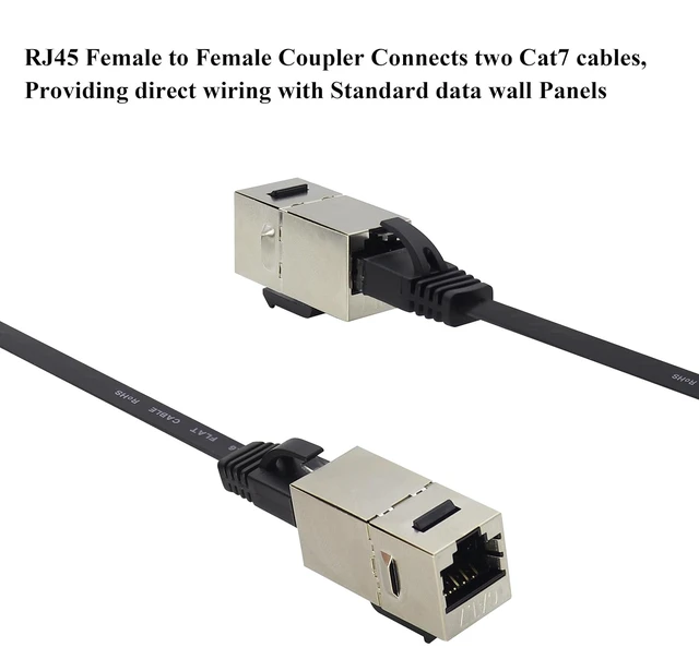 Alt view image 6 of 7 - Cat7 Keystone Wall Plate Coupler RJ45 Keystone Jack Inline Coupler 10Gbps Cat-7 Female to Female Keystone Jack Shielded Rj45 Jack for Cat-7, Cat6, Cat6A, Cat5e, Cat5 Cabling(6Pack/CAT7)