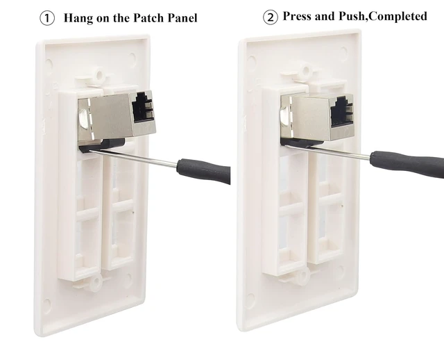 Alt view image 5 of 7 - Cat7 Keystone Wall Plate Coupler RJ45 Keystone Jack Inline Coupler 10Gbps Cat-7 Female to Female Keystone Jack Shielded Rj45 Jack for Cat-7, Cat6, Cat6A, Cat5e, Cat5 Cabling(6Pack/CAT7)