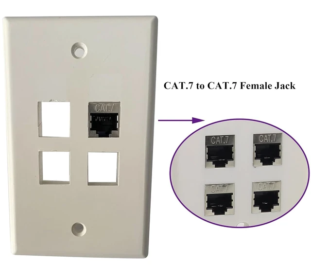 Alt view image 4 of 7 - Cat7 Keystone Wall Plate Coupler RJ45 Keystone Jack Inline Coupler 10Gbps Cat-7 Female to Female Keystone Jack Shielded Rj45 Jack for Cat-7, Cat6, Cat6A, Cat5e, Cat5 Cabling(6Pack/CAT7)