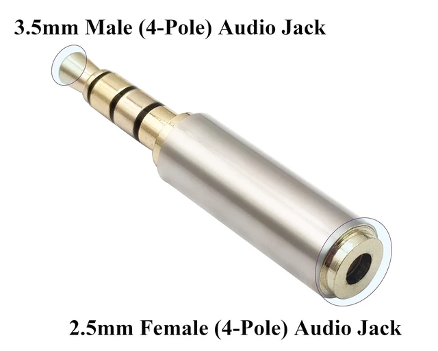 Alt view image 3 of 7 - 3.5mm Headphone Adapter 4-Pole Male to 2.5mm Female Jack Stereo Audio Converter Metal Shell for Headset, Earphone, Microphone (2 Pack-2.5 to 3.5mm F/M)
