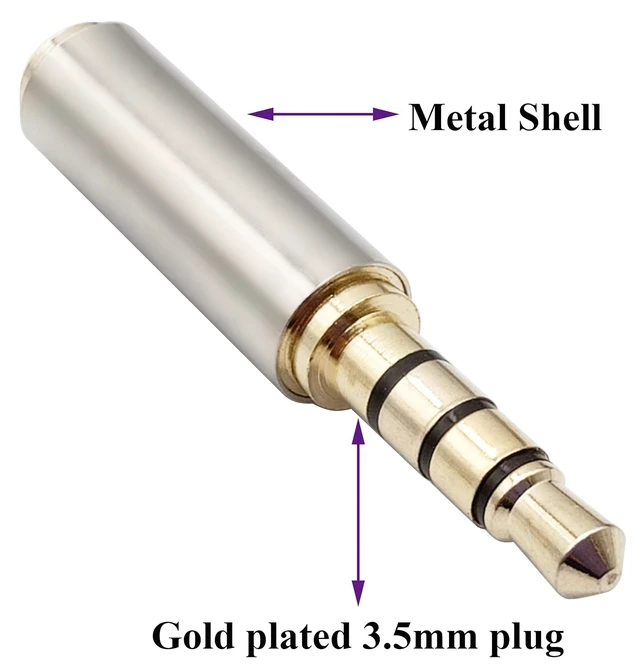 Alt view image 4 of 7 - 3.5mm Headphone Adapter 4-Pole Male to 2.5mm Female Jack Stereo Audio Converter Metal Shell for Headset, Earphone, Microphone (2 Pack-2.5 to 3.5mm F/M)