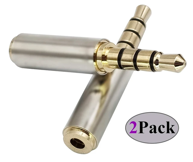 Alt view image 5 of 7 - 3.5mm Headphone Adapter 4-Pole Male to 2.5mm Female Jack Stereo Audio Converter Metal Shell for Headset, Earphone, Microphone (2 Pack-2.5 to 3.5mm F/M)