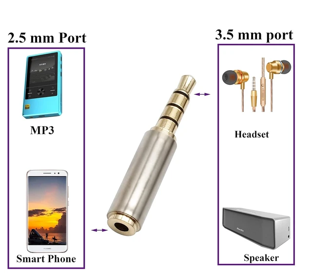 Alt view image 7 of 7 - 3.5mm Headphone Adapter 4-Pole Male to 2.5mm Female Jack Stereo Audio Converter Metal Shell for Headset, Earphone, Microphone (2 Pack-2.5 to 3.5mm F/M)