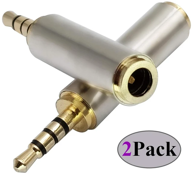 Alt view image 5 of 7 - 2.5mm Headphone Adapter 4-Pole 2.5mm Male to 3.5mm 1/8 Female Jack Stereo Audio Converter Metal Shell for Headset, Audio Earphone, Microphone (2 Pack-2.5 to 3.5mm M/F)