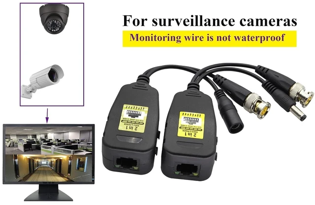Alt view image 6 of 7 - Passive Video Balun RJ45 to BNC Transceiver Transmitter HD-CVI/TVI/AHD/CVBS with DC Power Connector for 960P 1080P 3MP 4MP 5MP 8MP CCTV Security DVR Surveillance Camera System(18 cm-2Pairs)