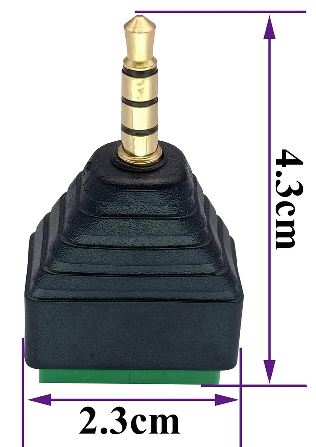 Alt view image 2 of 7 - 4 Pole 3.5mm Screw Terminal 3.5mm (1/8) Stereo TRRS Audio Male to AV 4 Pin Female Screw Terminal Double Track Headphone Balun Solderless Converter Adapter(5 Pack/Male)