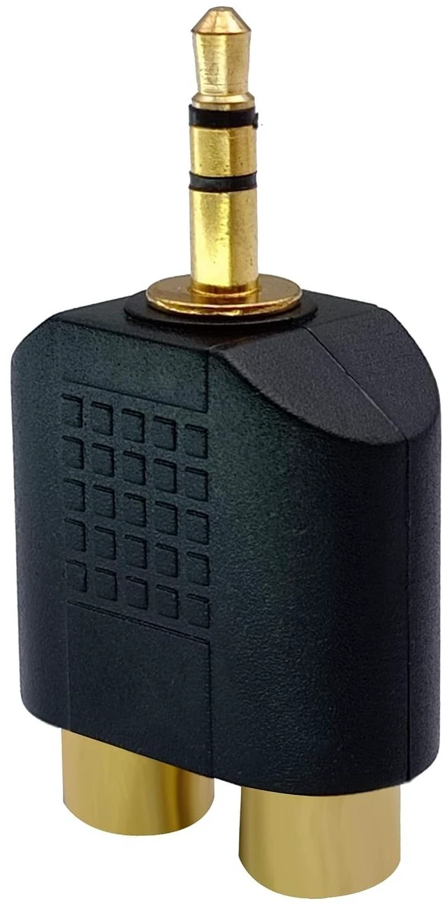 Alt view image 5 of 7 - 3.5mm to RCA Splitter Adapter Gold Plated 3 Poles 3.5mm (1/8 inch) Stereo Audio Male to 2 RCA Female AUX Audio Y Splitter Adapter Converter (5Pack)