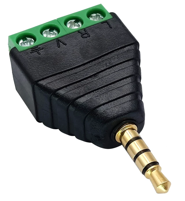Alt view image 4 of 7 - 4 Pole 3.5mm Screw Terminal 3.5mm (1/8) Stereo TRRS Audio Male to AV 4 Pin Female Screw Terminal Double Track Headphone Balun Solderless Converter Adapter(5 Pack/Male)